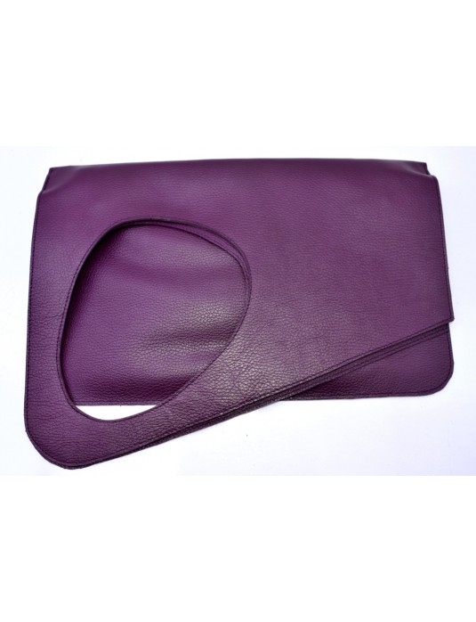 ASİMETRİK Model Mor Hakiki Deri  El Portföy Clutch