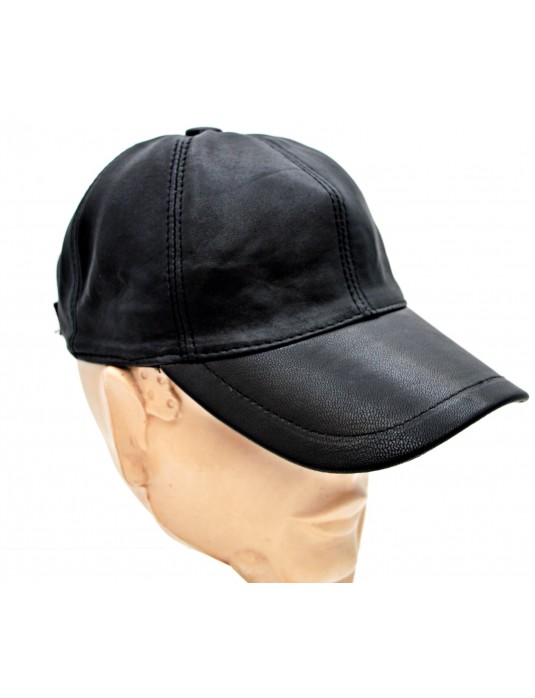 Comfort Hakiki Deri Siyah Beyzbol Şapka