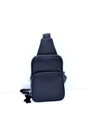 Hakiki Deri Siyah Çapraz Body Bag Çanta