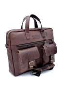 Unisex Antik Kahve Randy Hakiki Deri Evrak&Laptop Çantası