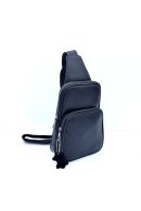 Hakiki Deri Siyah Çapraz Body Bag Çanta