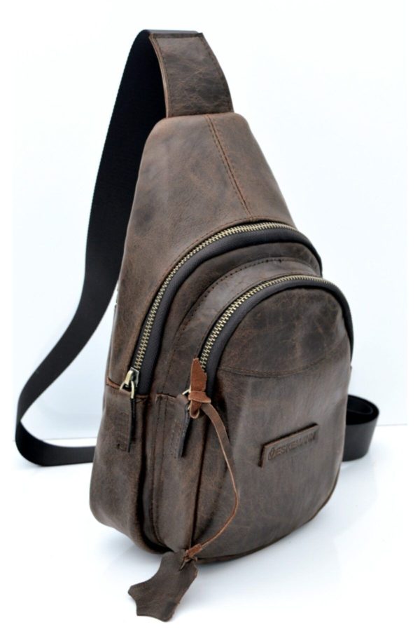 Ramsey Antik Kahve Unisex Bady Bag Omuz Çantası - Görsel 2