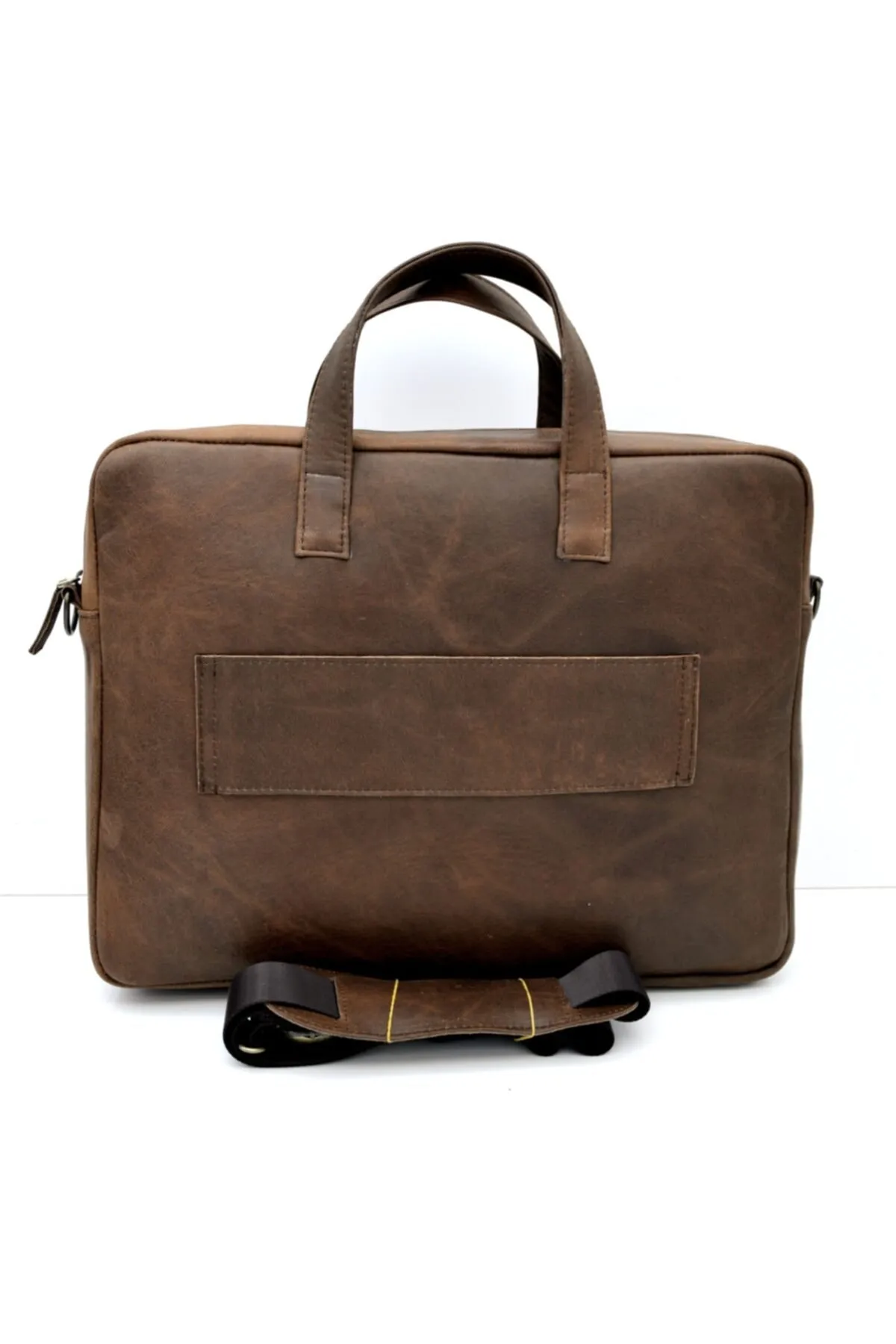 Randy Eskitme Kahve Unisex Deri Evrak&laptop Çantası - Görsel 3