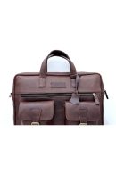 Unisex Antik Kahve Randy Hakiki Deri Evrak&Laptop Çantası