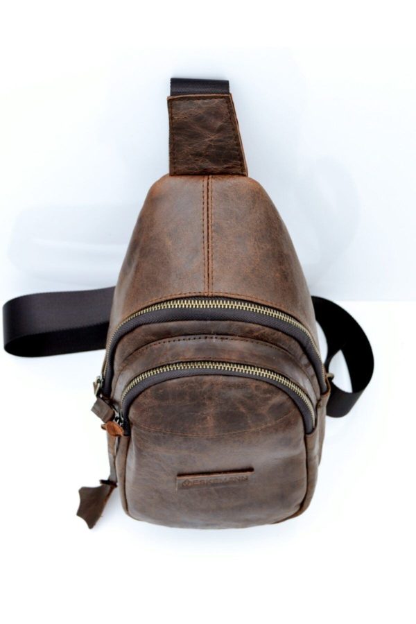 Ramsey Antik Kahve Unisex Bady Bag Omuz Çantası - Görsel 3