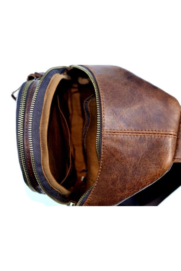 Ramsey Antik Kahve Unisex Bady Bag Omuz Çantası - Görsel 5