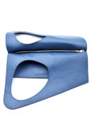 Asimetrik Model Deniz Mavisi Hakiki Deri El Portföy Clutch