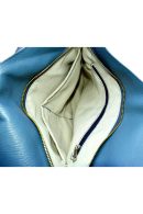 Asimetrik Model Deniz Mavisi Hakiki Deri El Portföy Clutch