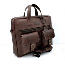 Unisex Randy Antik Kahve Hakiki Deri Evrak & Laptop Çantası