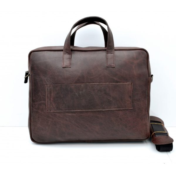 Unisex Randy Antik Kahve Hakiki Deri Evrak & Laptop Çantası - Görsel 6
