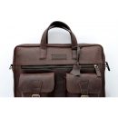 Unisex Randy Antik Kahve Hakiki Deri Evrak & Laptop Çantası